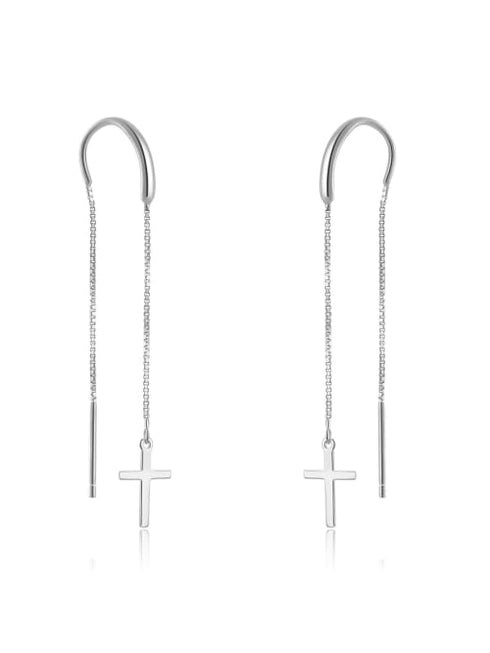 Cercei din argint Cruce (Silver/Gold)